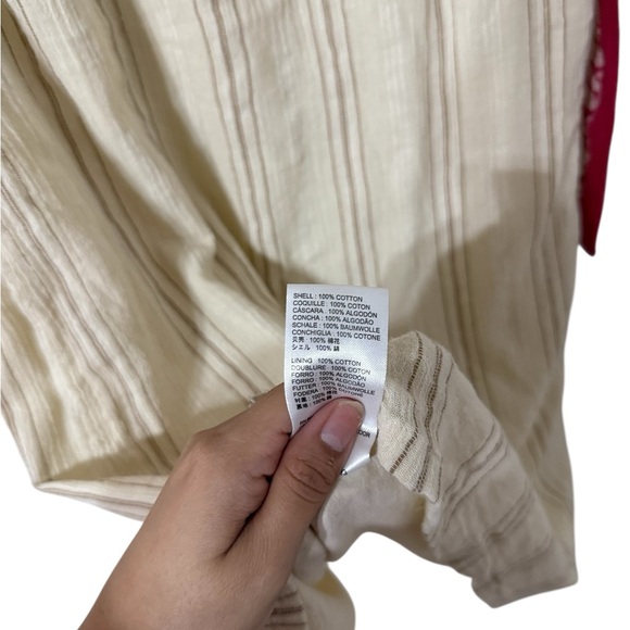 FREE PEOPLE Wrapped Around You Striped Wrap Cotton Midi Slit Skirt - Picture 4 of 5